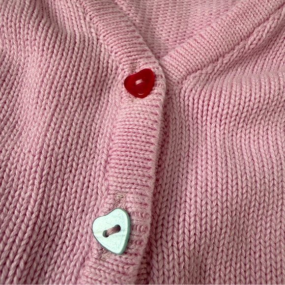 Hill House Home Tiny House Cardigan Pink Heart Buttons 0–3 Months - Picture 4 of 5